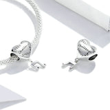 925 Sterling Silver Heart Shape and Active Notes Charm For Bracelet  Fashion Jewelry For Gift