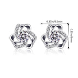 S925 Sterling Silver Personality Temperament Wild Rotating Flower Micro-Set Earrings Jewelry Cross-Border Exclusive