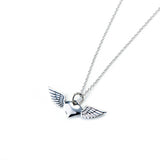 Inspired Heart With Wing Shaped Necklace Wholesale 925 Sterling Silver Necklace