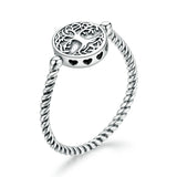 925 Sterling Silver Tree of Life Pendant Rings for Women Plated platinum Engagement Ring Jewelry