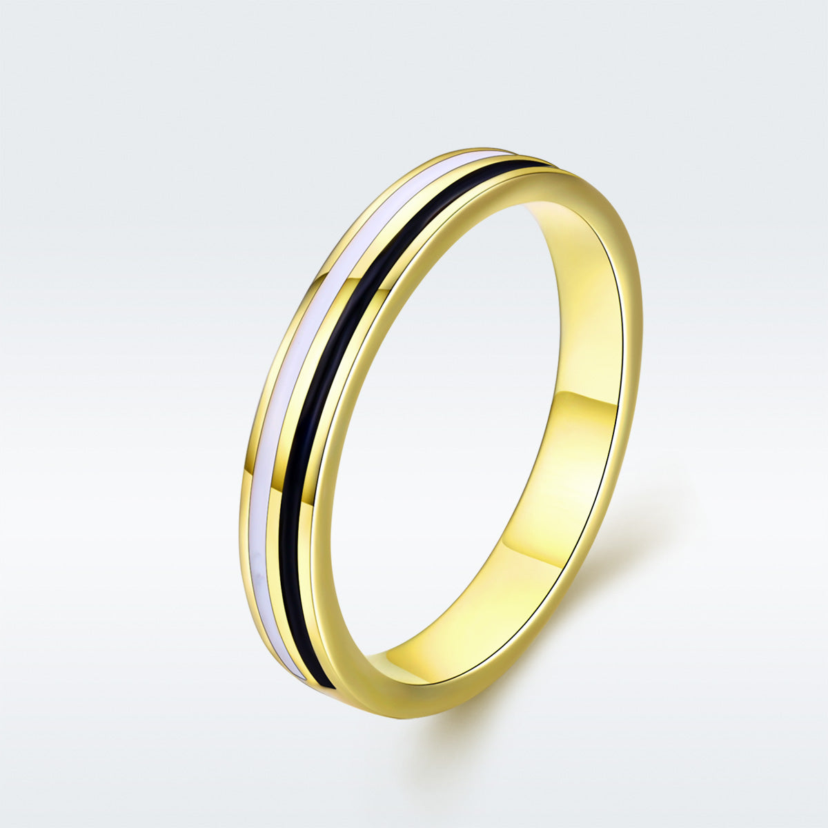 S925 Sterling Silver Fashion Ring Yellow Gold Plated Ring