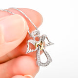 Angel Wing Heart Charms CZ Women Necklace fashion jewelry