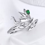 S925 Sterling Silver Mori Spirit Ring White Gold Plated Cubic Zirconia Ring