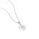 Cubic Zirconia Heart Shaped Necklace Factory 925 Sterling Silver Jewelry For Gifts