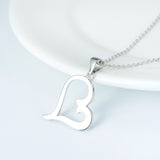 High Quantity Heart Shaped Necklace Wholesale 925 Sterling Silver Cubic Zirconia Jewelry Birthday Gift For Girlfriend