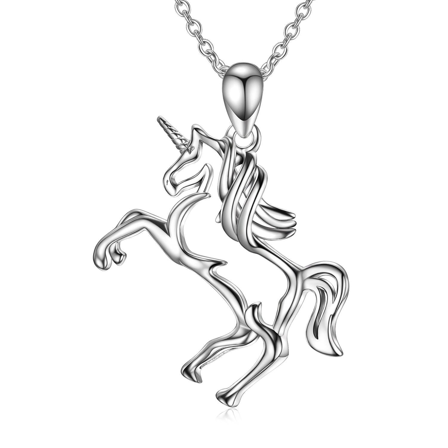 Unicorn Necklace Animal Shape Children and Men Like Silver Chain Necklace