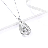 Water-Drop Infinity Necklace with 18 Inch Chain Silver Necklace Wholesale