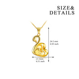 18K Gold European And American Fashion Swan Shape Clavicle Chain Noble Elegant Necklace