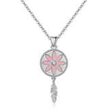 S925 sterling silver dream catcher CZ necklace pendant For Women