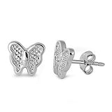 Silver  Butterfly Stud Earrings