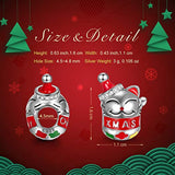 Christmas Charms Gifts Lucky Cat 925 Sterling Silver Charms Holiday Santa Claus Charms fit for Necklace, Ideal Gifts for Teen Girls