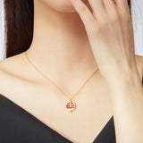 S925 sterling silver national wind rat treasure pendant necklace gold-plated oil drop necklace