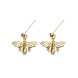 925 Sterling Silver Cute Insect Animal Earrings Korean Version Of The Geometric Bee