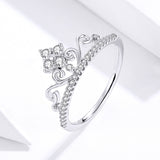 S925 sterling silver care ring white gold plated zircon ring