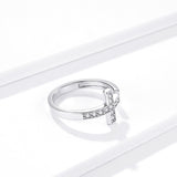 925 Sterling Silver Beautiful Cross Finger Ring with LIttle Shine Stone Fashion Jewelry For Women