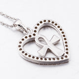 Charity heart shaped necklace cross children silver necklace