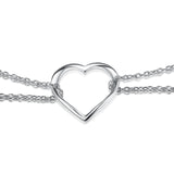 Double Layer Chain Heart Bracelet Adjustable Chain Fashion Bracelet