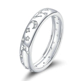 925 Sterling Silver Shining Starry Sky Finger Rings With Zircon Fashion Wedding Jewelry For Gift