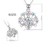 tree crystal pendant necklace China wholesale 925 silver jewelry