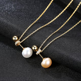S925 sterling silver freshwater pearl zircon pendant clavicle chain Women's Necklace