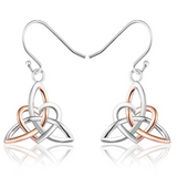 Celtic Trinity Knot Irish Jewelry Triquetra Trinity Vintage Heart  Dangles Earrings for Women