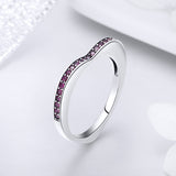 S925 sterling silver sparkling heart ring oxidized cubic zirconia ring