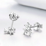 Authentic 925 Sterling Silver Luminous Gypsophila Star Flower Stud Earrings for Women Sterling Silver Jewelry