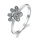 Dog Paw Cubic Zirconia Rings 925 Sterling Silver Rings 