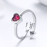 S925 sterling silver one arrow heart ring oxidized cubic zirconia ring