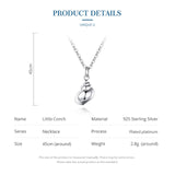 925 Sterling Silver Shining Little Conch Pendant Necklace Fine Jewelry For Women
