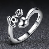 S925 sterling silver love lettering ring oxidized ring