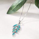 Opal Gem Gold Plated Opal Necklace Created Green Opal Pendant Olive Leaf Opal Jewelry for Women