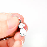Cute Animal Dog Shaped Necklace Wholesale 925 Sterling Silver For Gifts