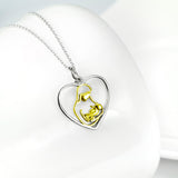 Maternal Love Necklace Customed 925 Sterling Silver Jewelry For Gifts