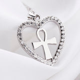 Charity heart shaped necklace cross children silver necklace