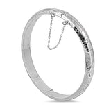 Silver Oval Bangle Bracelet