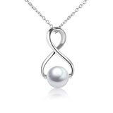Infinity Necklace for Women Sterling Silver Freshwater Cultured Pearl Necklace Jewelry Gifts for Girls