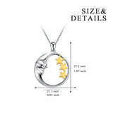 Yellow Plating Star& Silver Moon Necklace Children Kids Lovely Necklace