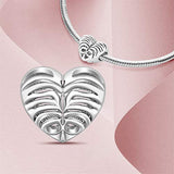 Heart Charm Beads 925 Sterling Silver Fit for Bracelet Jewelry Gift for Women Girls