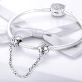 S925 Sterling Silver Zirconia Small Cute Safety Chain Charms