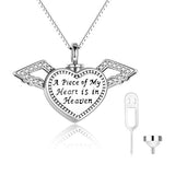  silver Angle wing heart pendant Memorial Gifts Cremation Jewelry Urn Necklaces