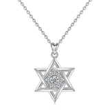 Six-pointed star S925 sterling silver Geometric pendant David's star cz jewelry