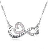 Pink CZ Infinite Love Heart Pendant Necklaces