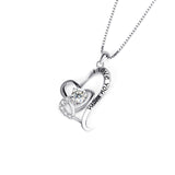 Mother's Day Necklace I Love Mom Engraved Zirconia Necklace