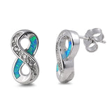  Opal  Infinity Stud Earrings