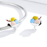 925 Sterling Silver Delicious Ice Cream Cup Charm Precious Jewelry For Women