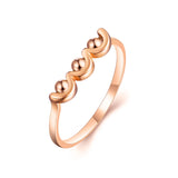 18K Gold Fashion Trend Rolling Ring Ring Simple Cute Jewelry