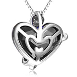 Rose Romantic Rhodium Plating Necklace Heart Crystal Necklace