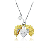 925 Sterling Silver Beautiful Gold Color Sunflower Pendant Necklace Fashion Jewelry For Women