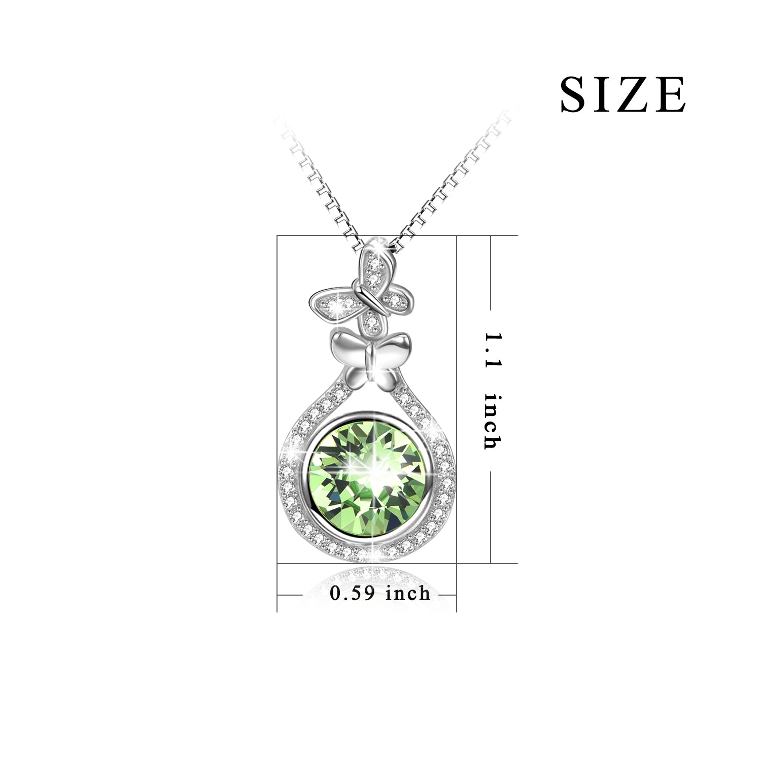 Fashion Accessories Butterfly and Round Cubic Zircon CZ Necklace